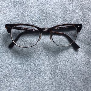 Ray-Ban Tortoiseshell Brown and Gold Clubmaster Glasses